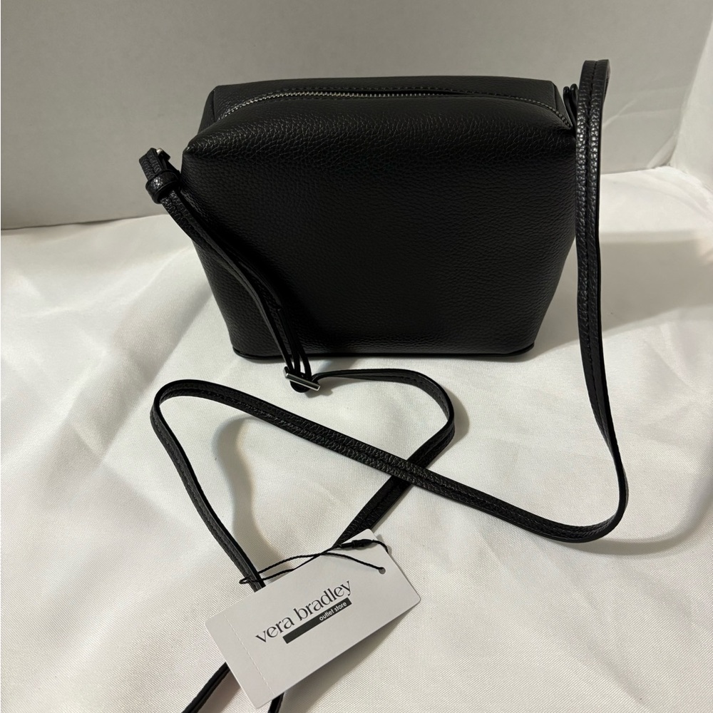 Vera Bradley Women’s black Pebbled Crossbody Camera Bag Faux leather NWT
